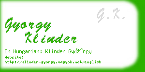 gyorgy klinder business card